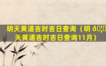 明天黄道吉时吉日查询（明 🦍 天黄道吉时吉日查询11月）